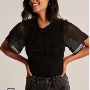 Abercrombie Black Smocked Top